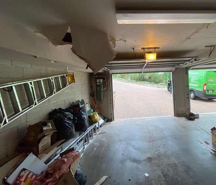 Garage with the Ceiling Falling