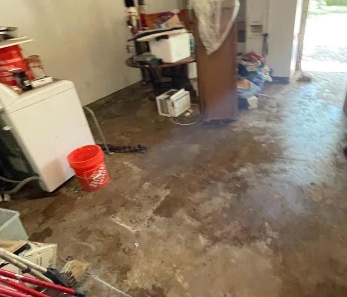 water damage in garage