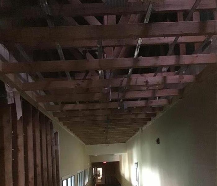 Hallway with the ceiling removed