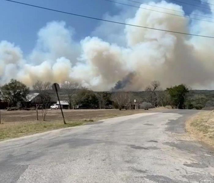 Fire smoke in Mico Texas