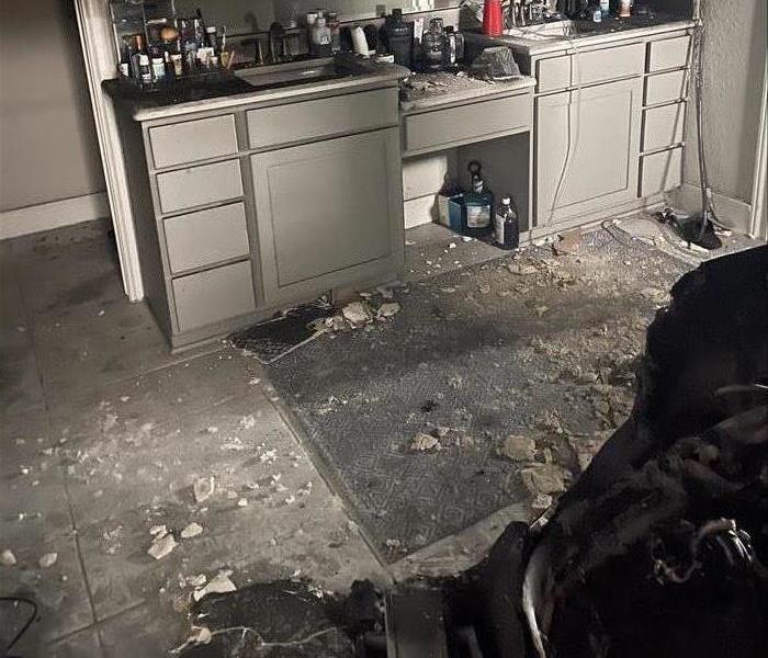 Bathroom after a fire