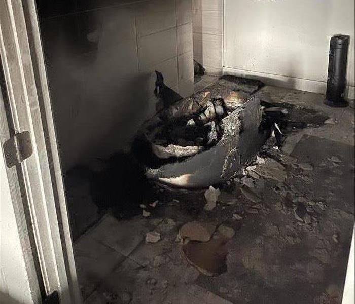 Fire caused by candle in bathroom